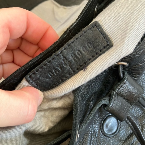 Day & Mood Black Leather Backpack - Picture 3 of 4